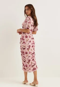 Butterfly Sleeve Mesh Ankle Dress