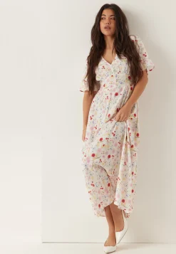 Butterfly Sleeve Viscose Maxi Dress