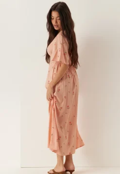 Butterfly Sleeve Viscose Maxi Dress