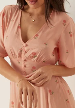 Butterfly Sleeve Viscose Maxi Dress