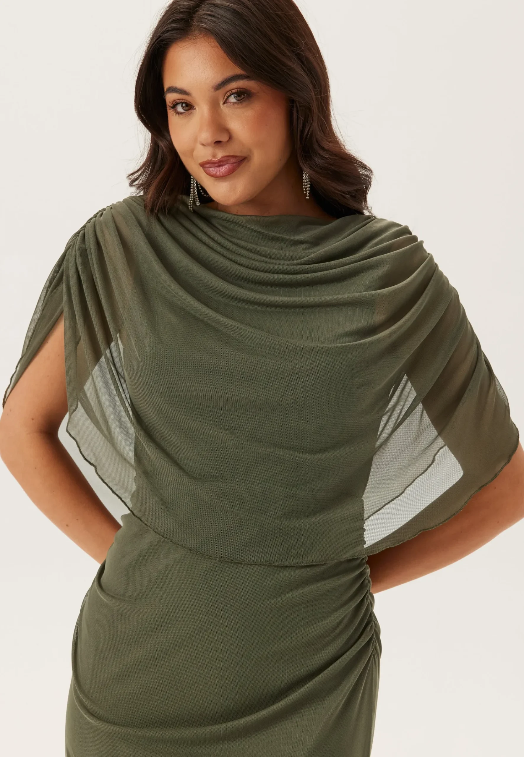Cape Mesh Ankle Dress