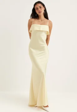 Cape Satin Maxi Dress