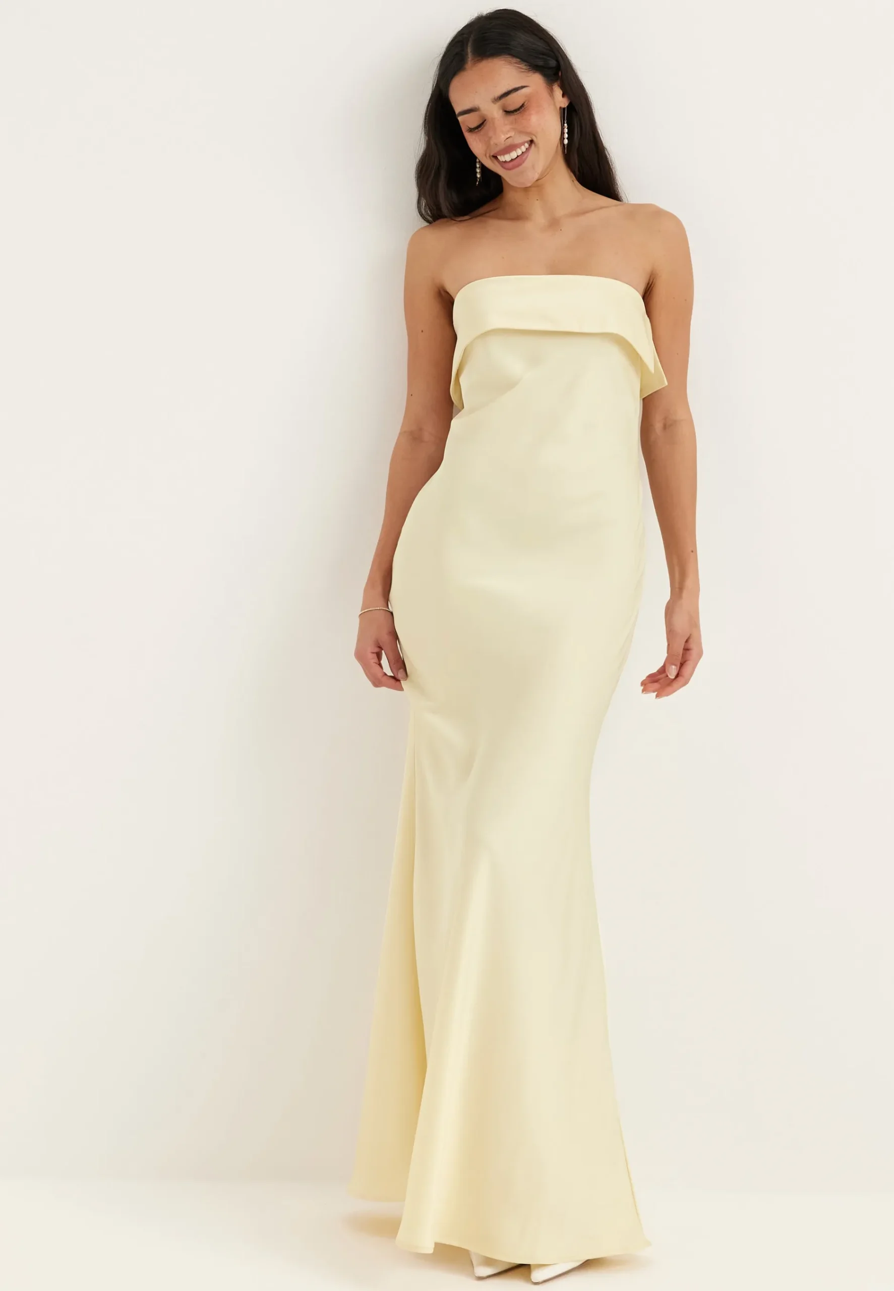 Cape Satin Maxi Dress