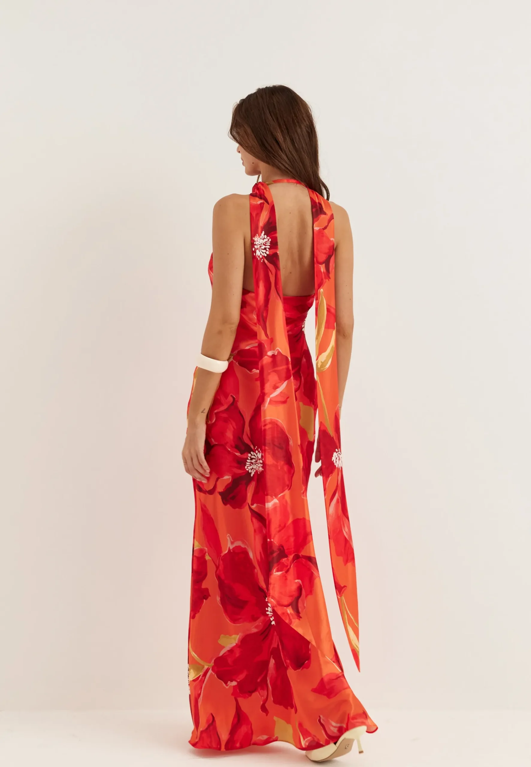 Clementine High Neck Satin Max