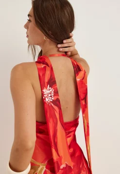 Clementine High Neck Satin Max