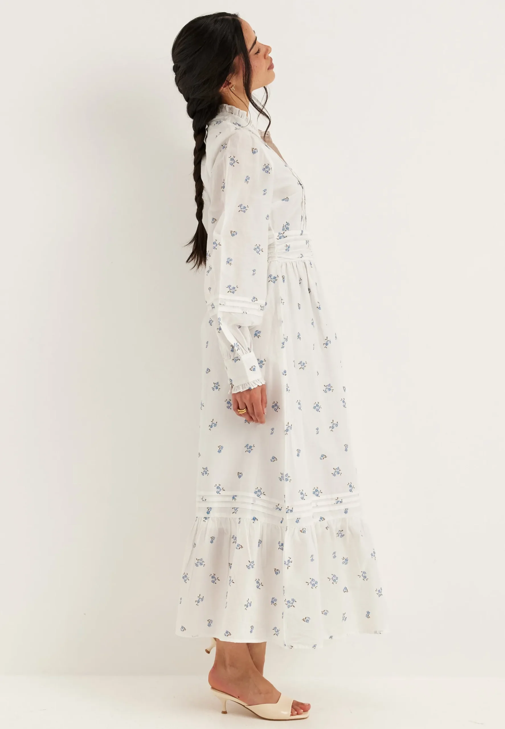Cotton Pleated Maxi Dress