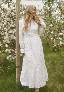 Cotton Pleated Maxi Dress