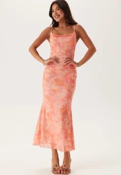 Cowl Neck Mesh Dress