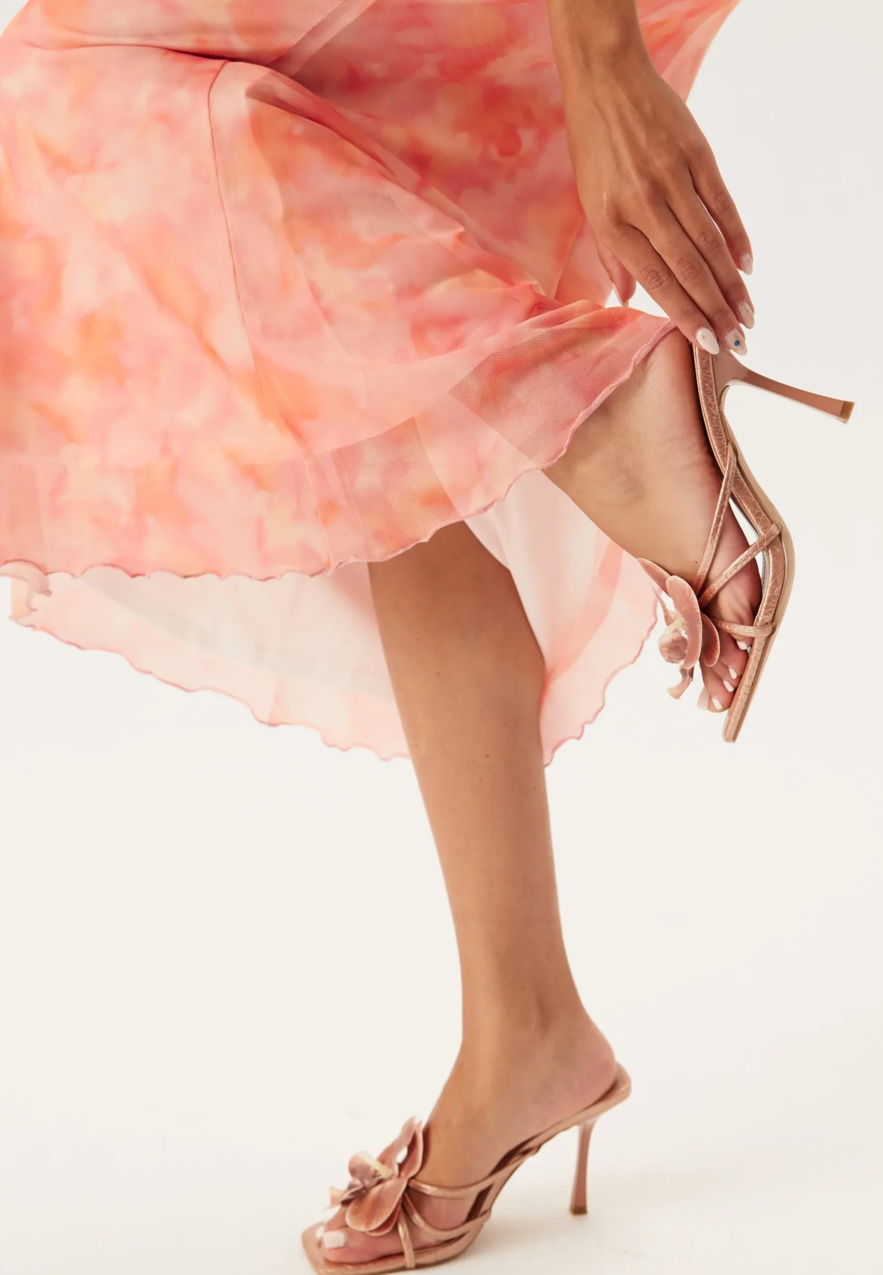 Cowl Neck Mesh Dress