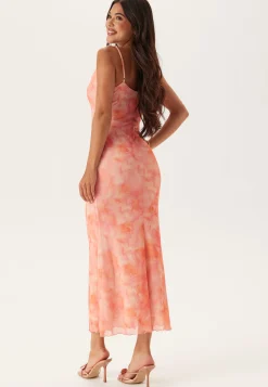 Cowl Neck Mesh Dress