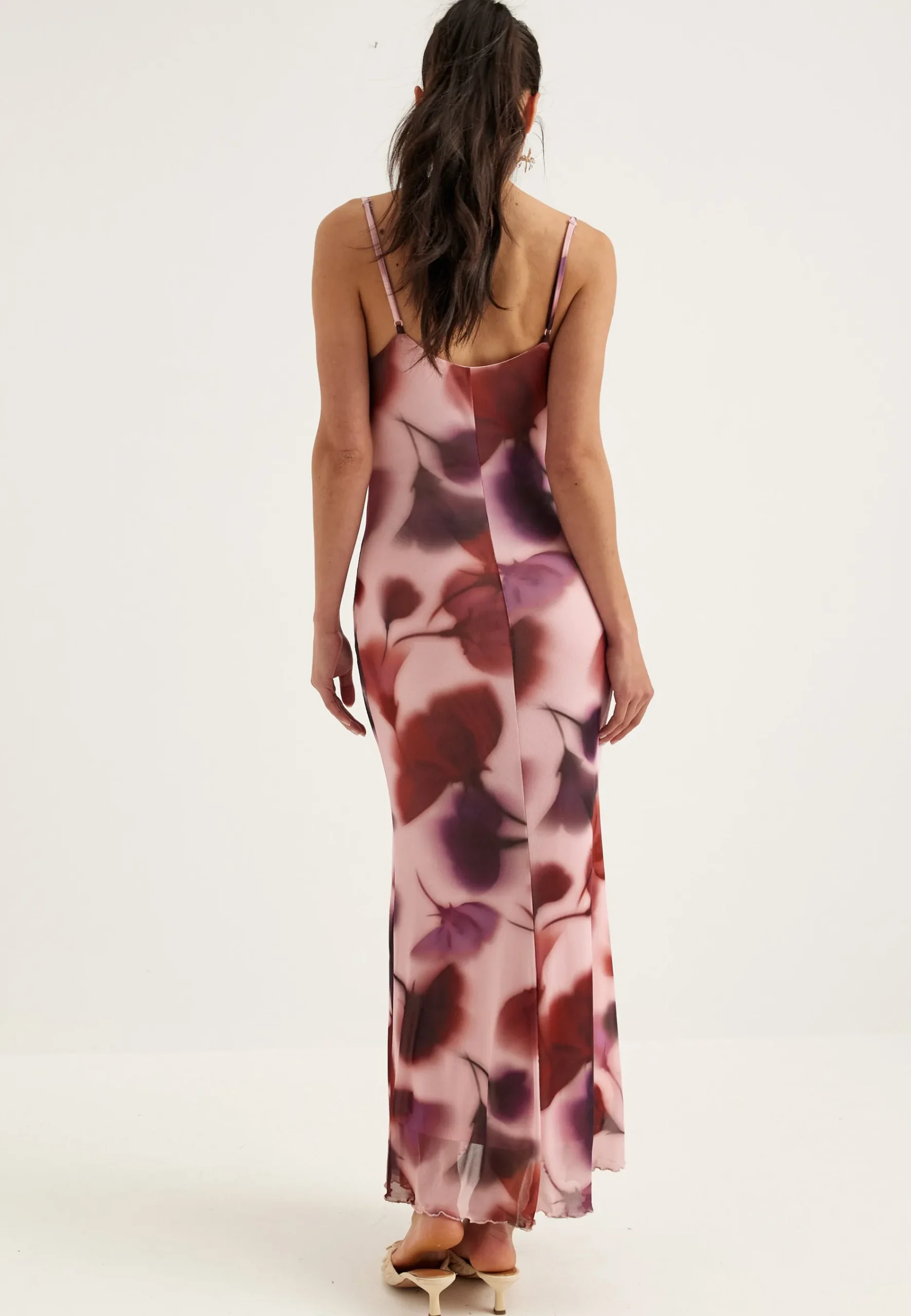 Cowl Neck Mesh Dress