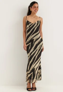 Cowl Neck Mesh Dress
