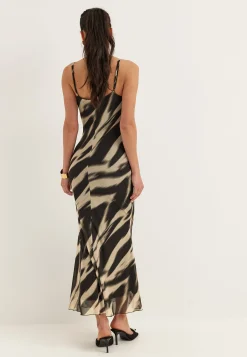 Cowl Neck Mesh Dress