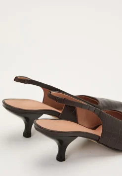 Croco Leather Slingback