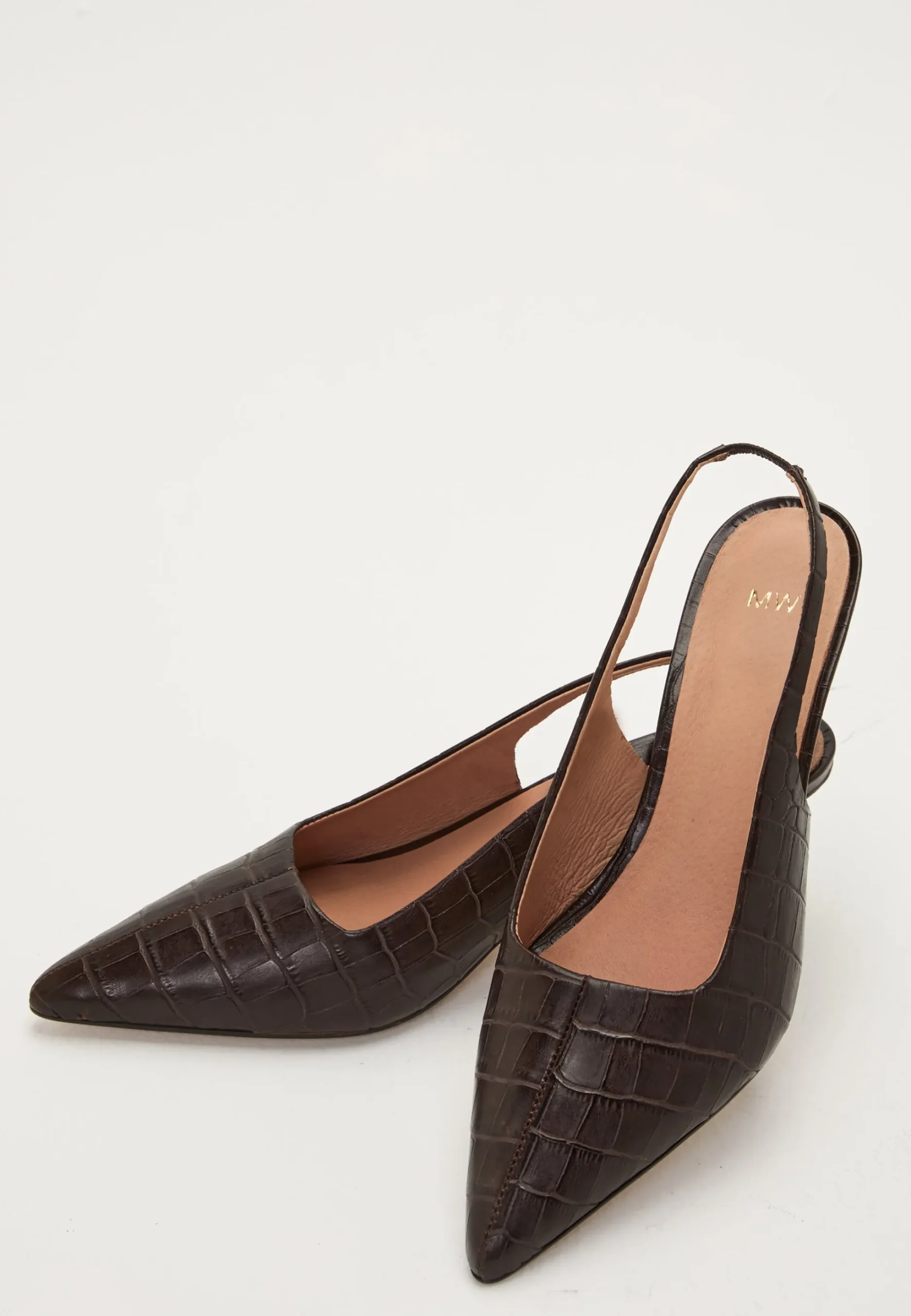 Croco Leather Slingback