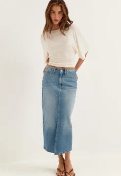 Denim Midi Skirt