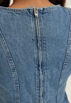 Denim Peplum Top