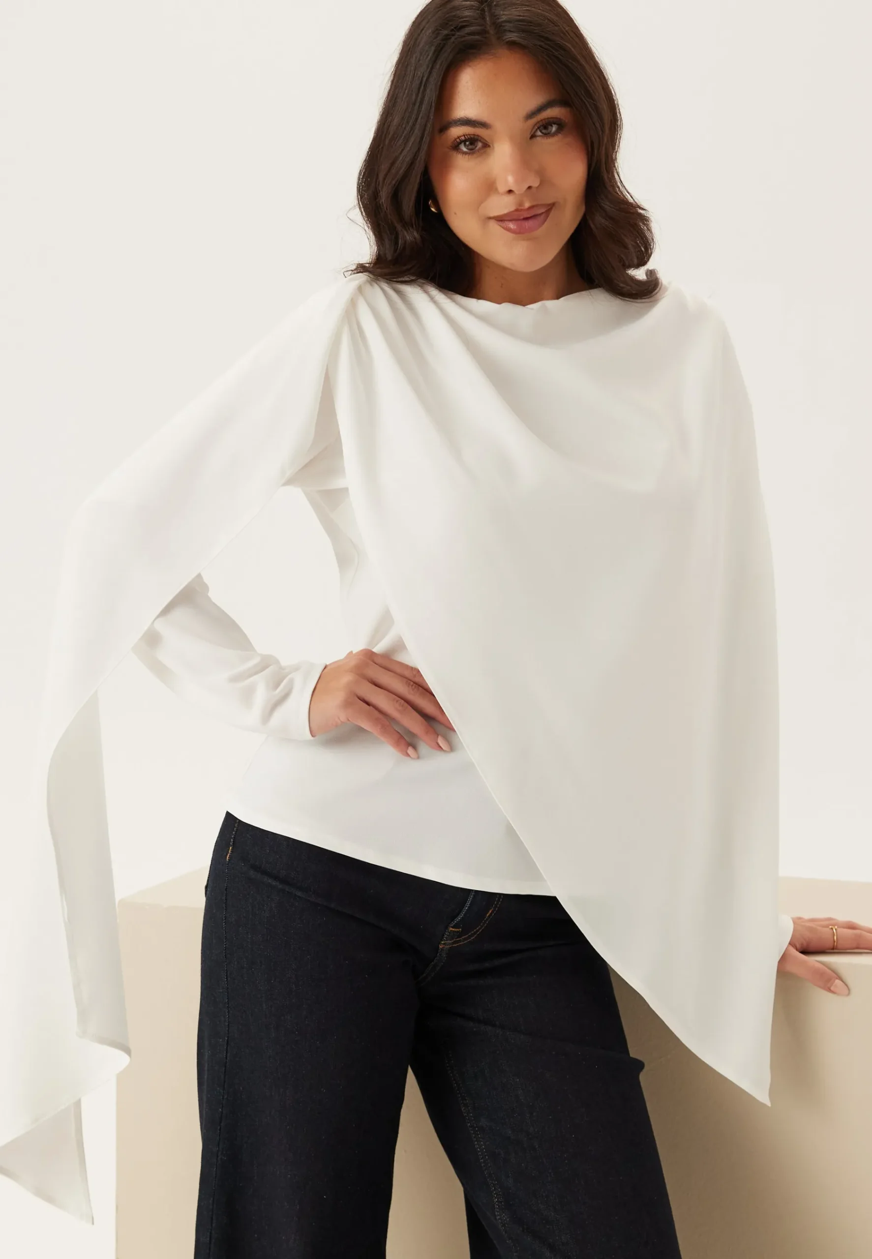 Draped Cape Blouse