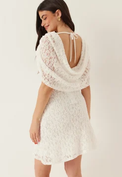 Drapy Cape Lace Dress