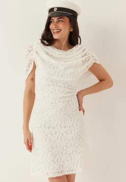 Drapy Cape Lace Dress