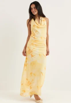Drapy Halterneck Mesh Dress