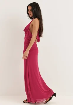 Drapy Halterneck Mesh Dress