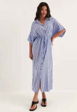 Drawstring Viscose Shirt Dress