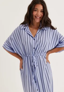 Drawstring Viscose Shirt Dress
