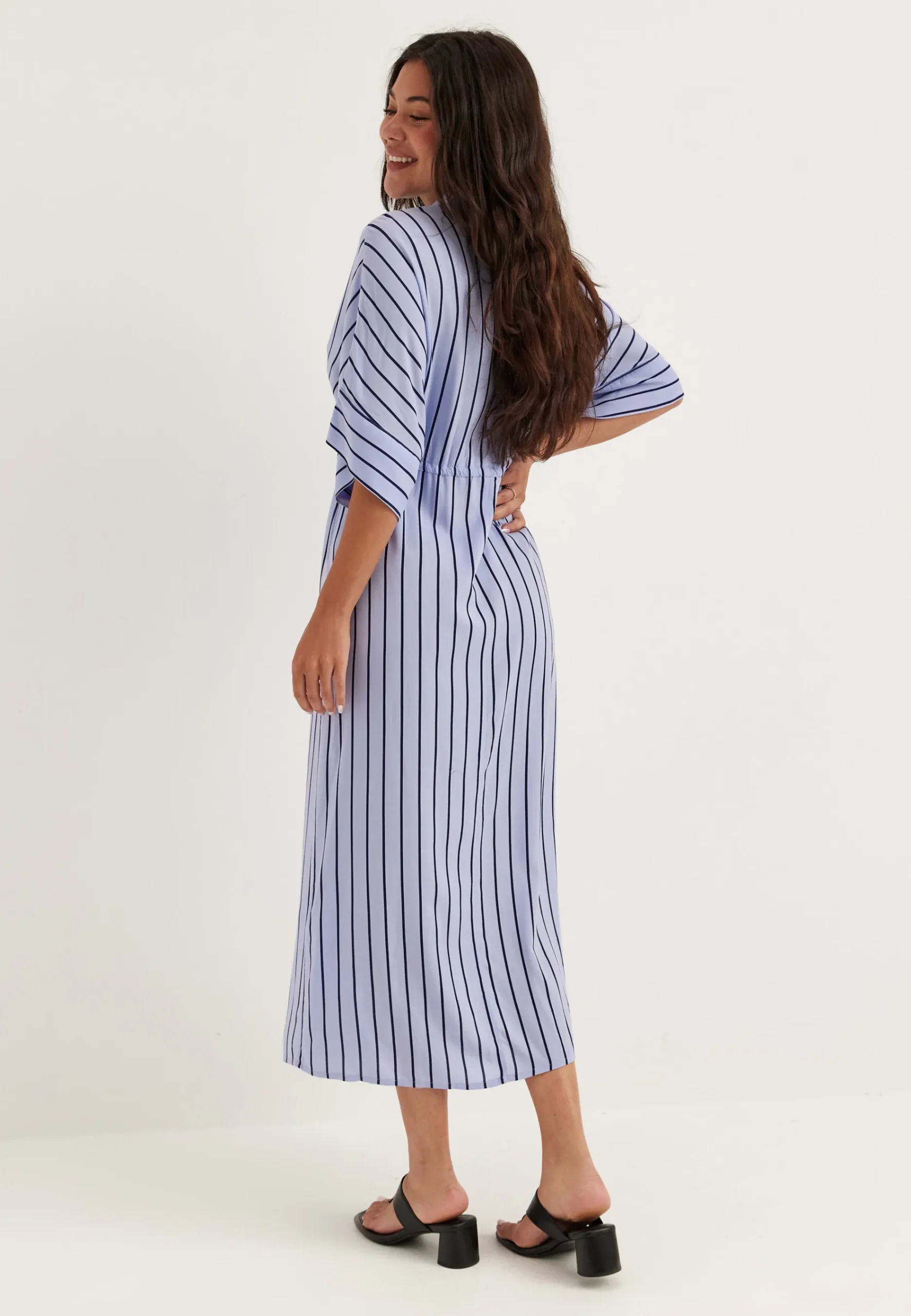 Drawstring Viscose Shirt Dress