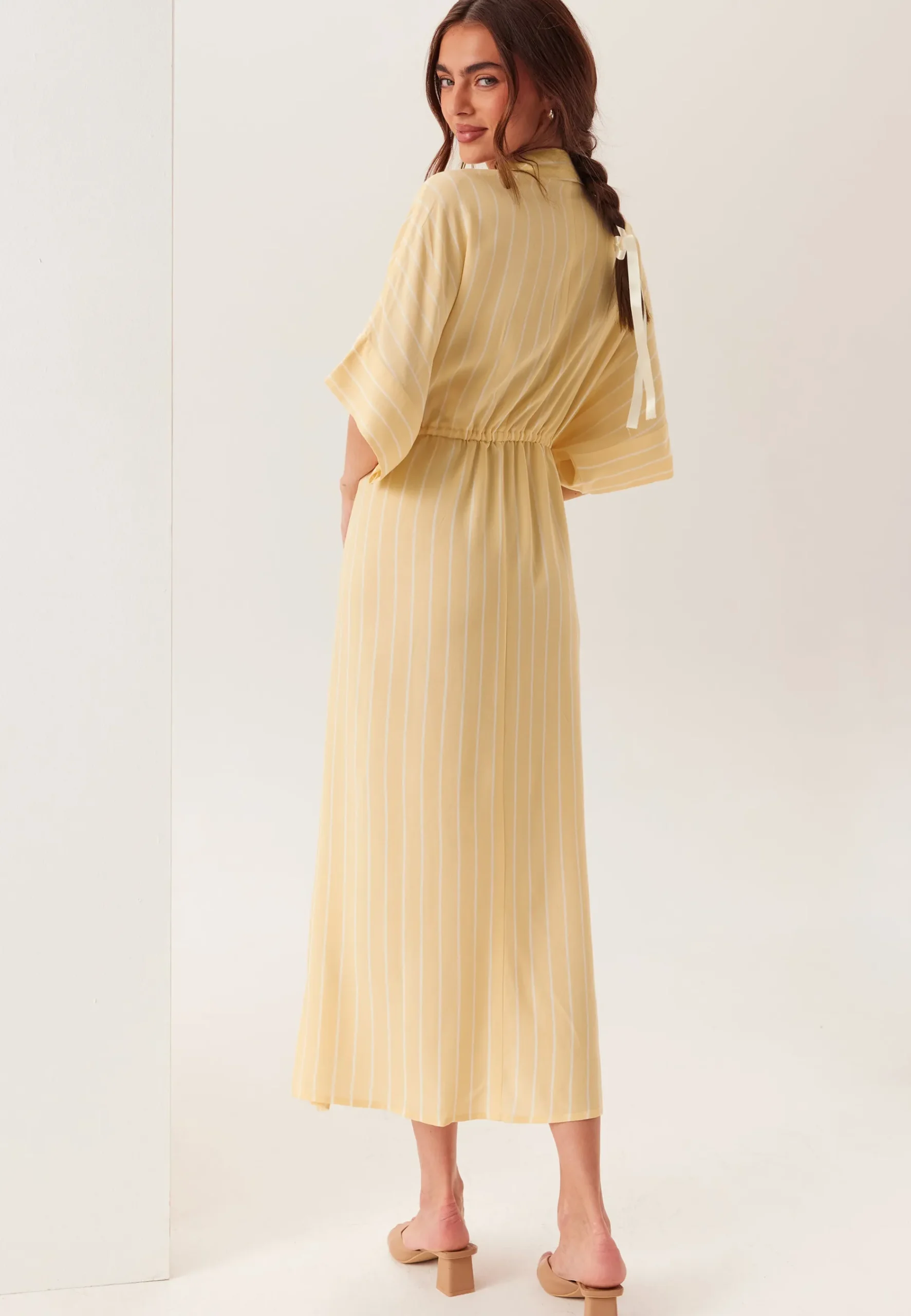 Drawstring Viscose Shirt Dress