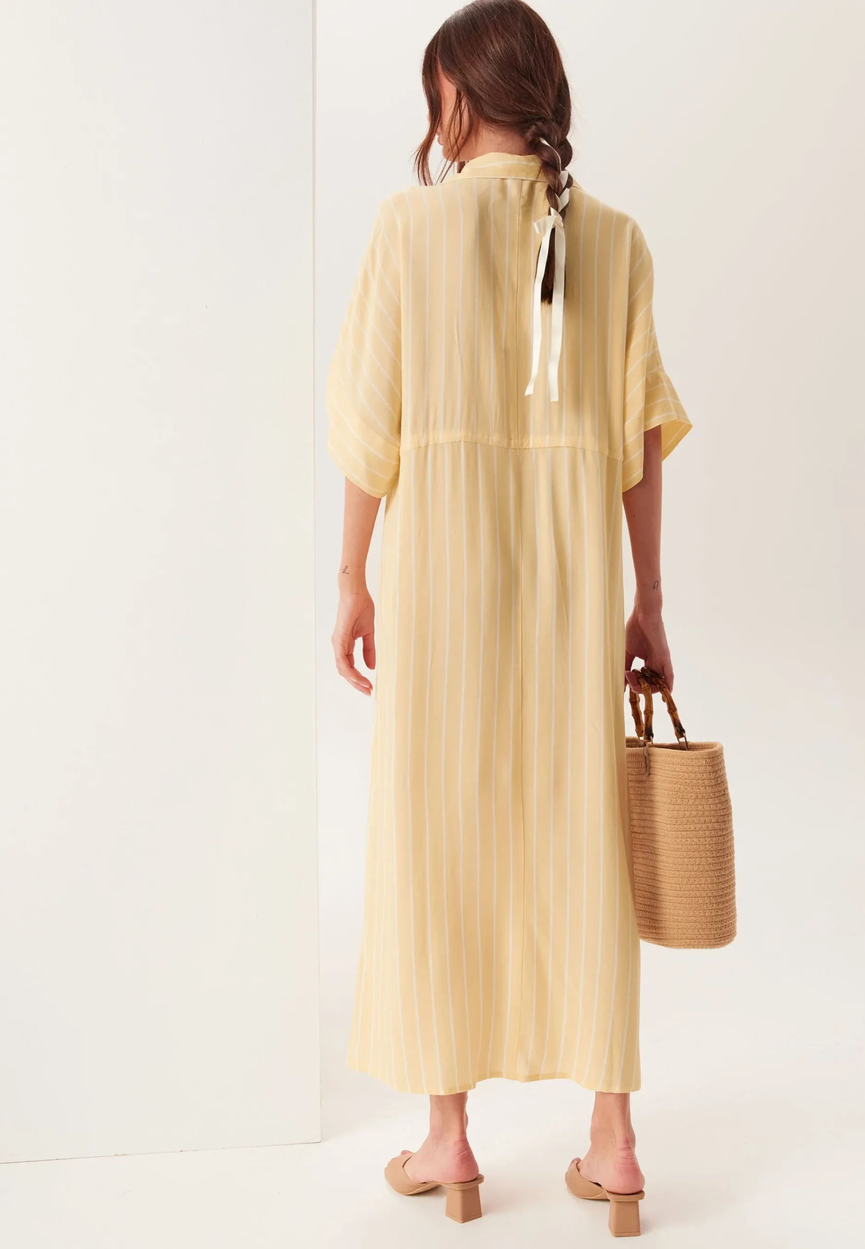 Drawstring Viscose Shirt Dress