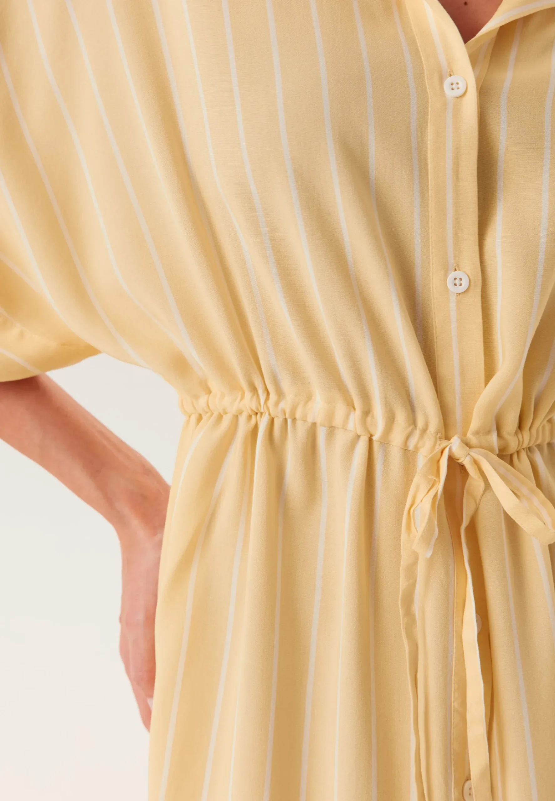 Drawstring Viscose Shirt Dress