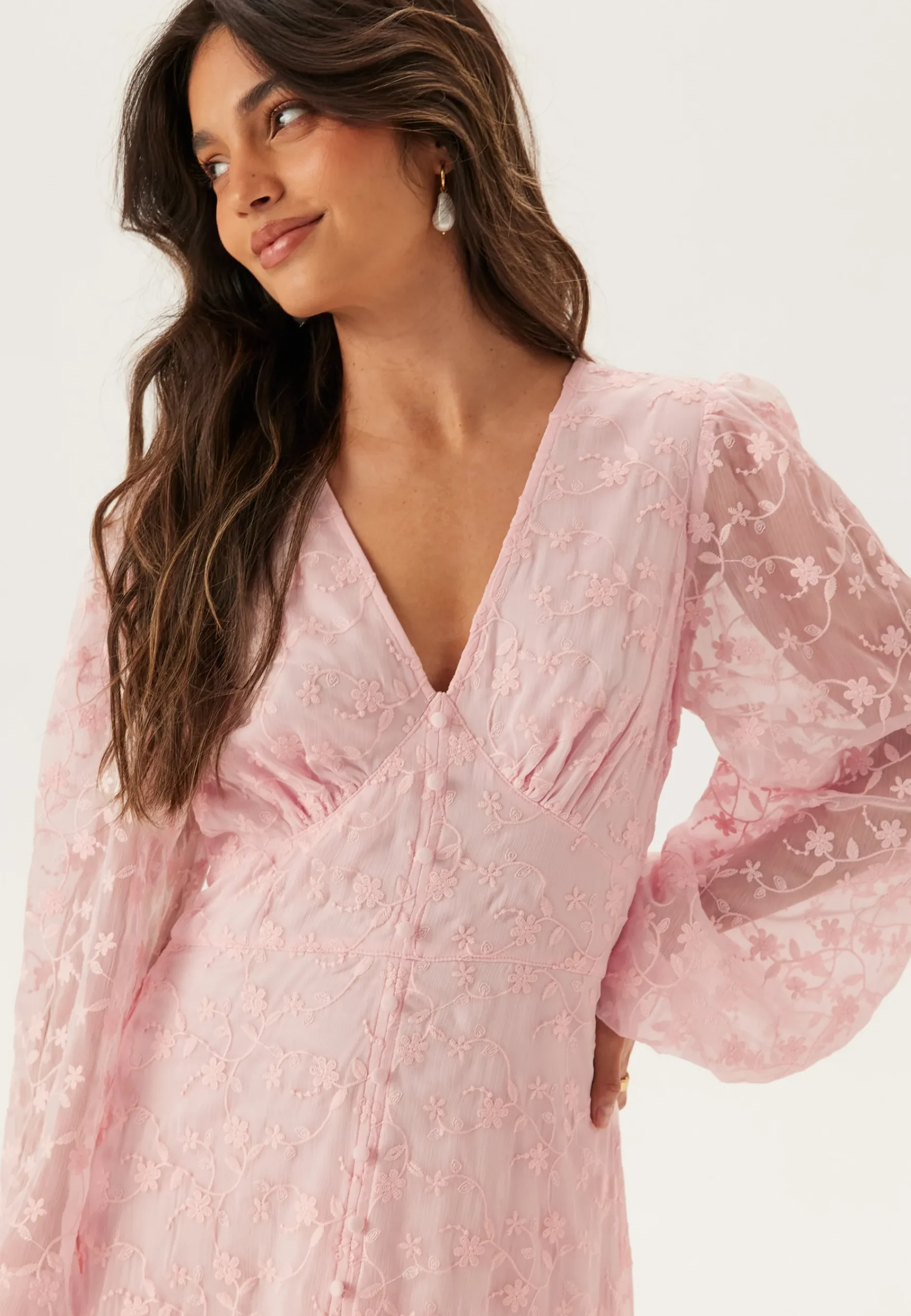Embroidered Midi Dress