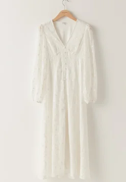 Embroidered Midi Dress