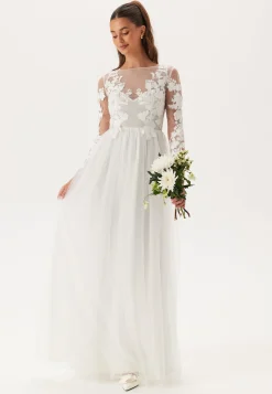Floral Embroidered Tulle Wedding Gown