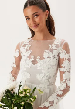 Floral Embroidered Tulle Wedding Gown