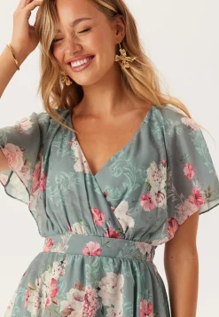 Floral Flutter Tiered Maxi Dress