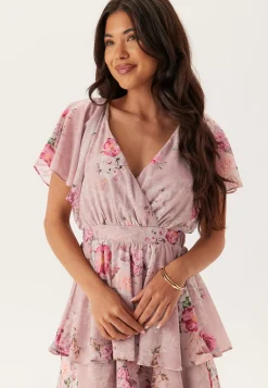 Floral Flutter Tiered Midi Dress