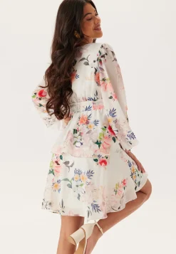 Floral Long Sleeve Tiered Skater Dress