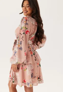 Floral Long Sleeve Tiered Skater Dress