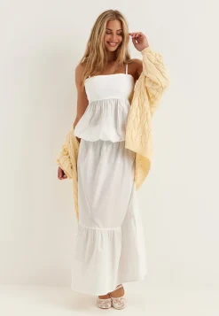 Flounce Detail Cotton Skirt