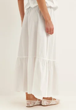 Flounce Detail Cotton Skirt