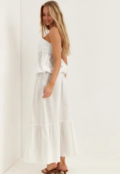 Flounce Detail Cotton Skirt
