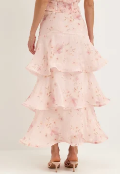 Flounce Sheer Ankle Skirt