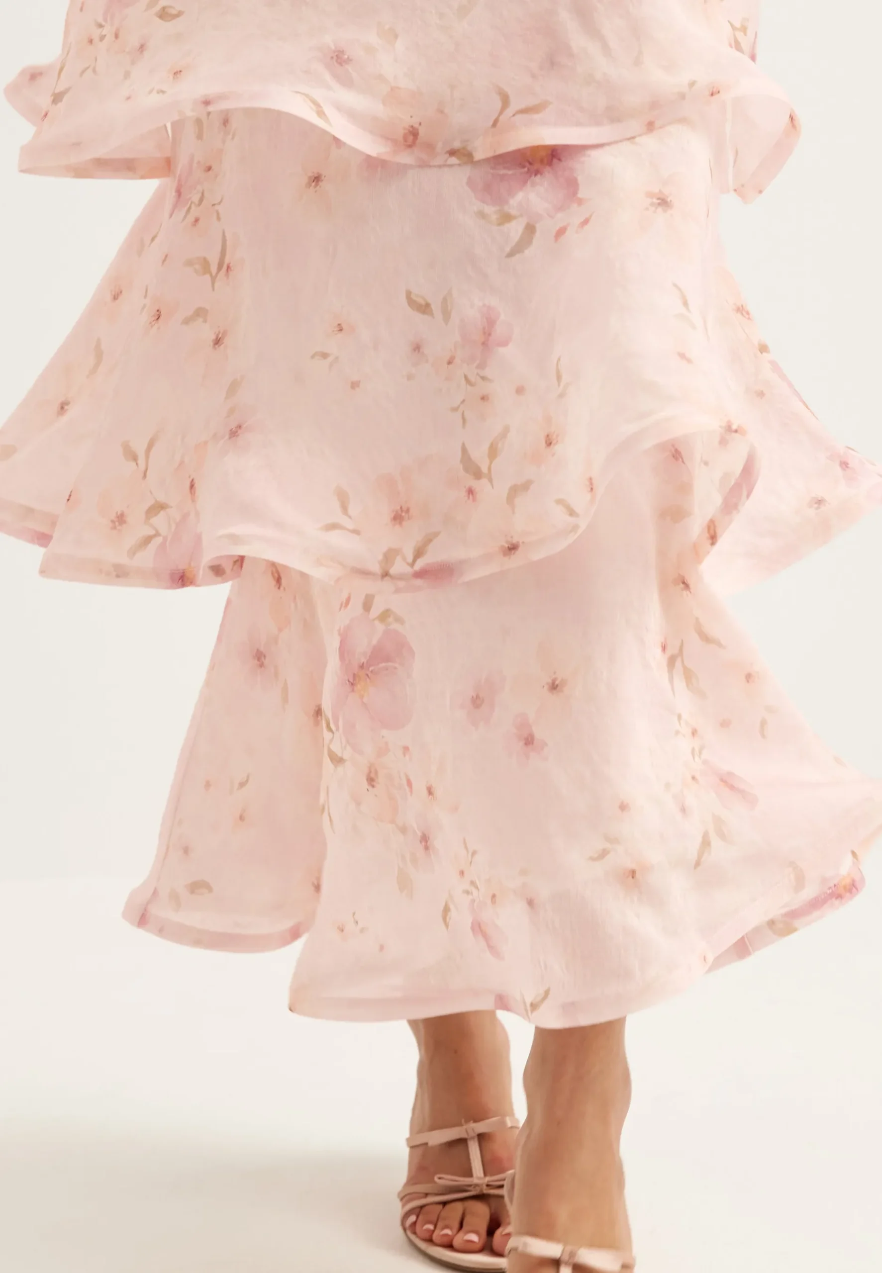 Flounce Sheer Ankle Skirt
