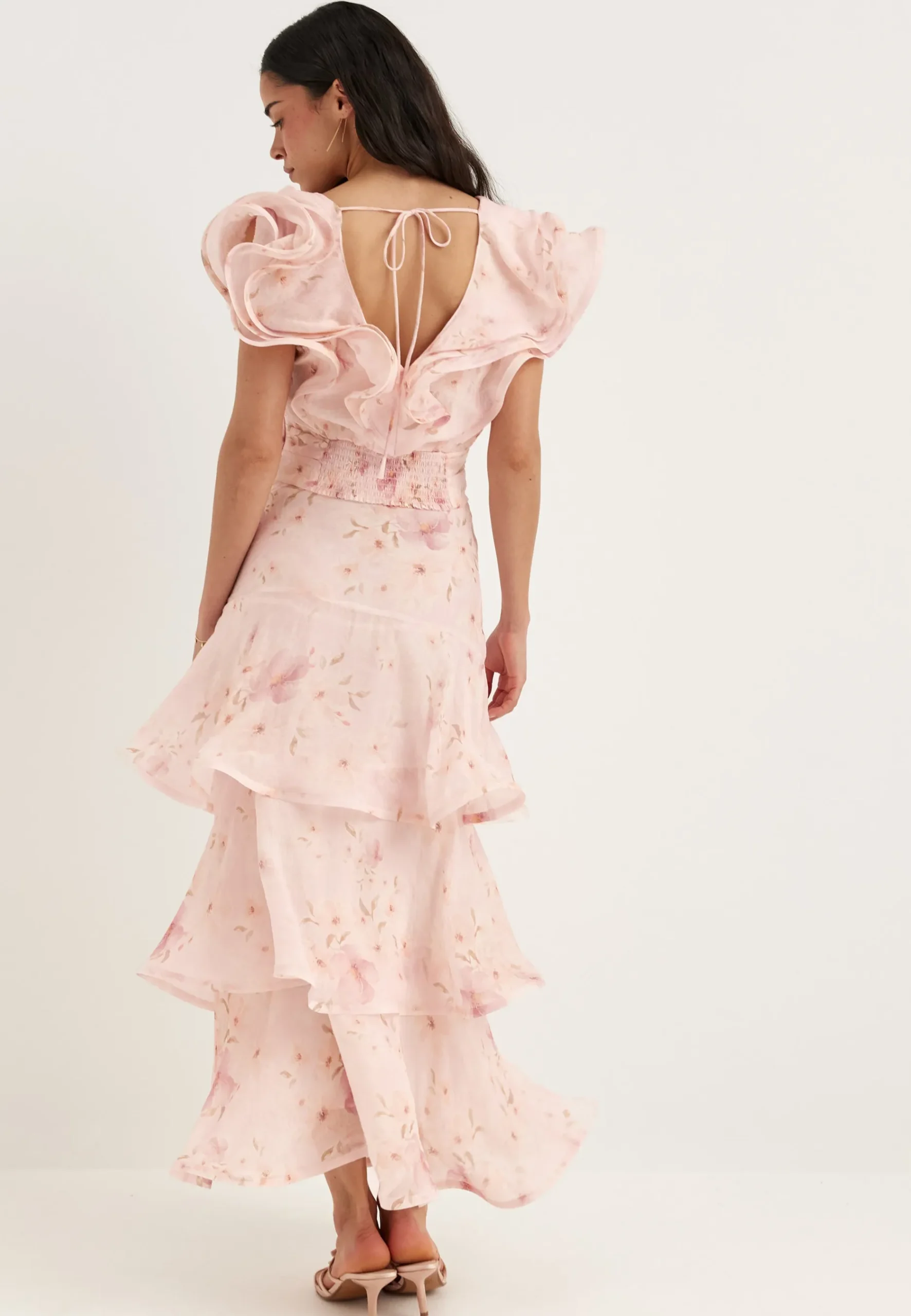 Flounce Sheer Ankle Skirt