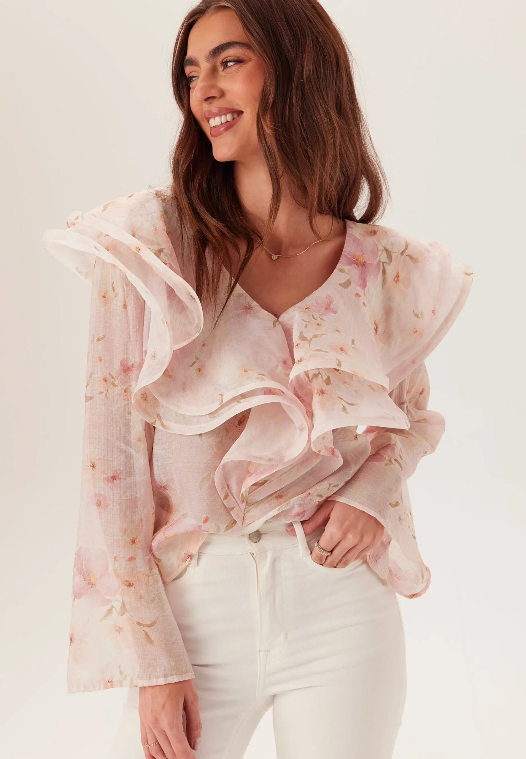 Flounce Sheer Blouse