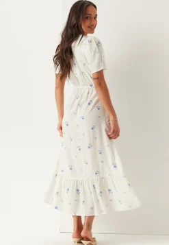 Flounce Viscose Wrap Dress