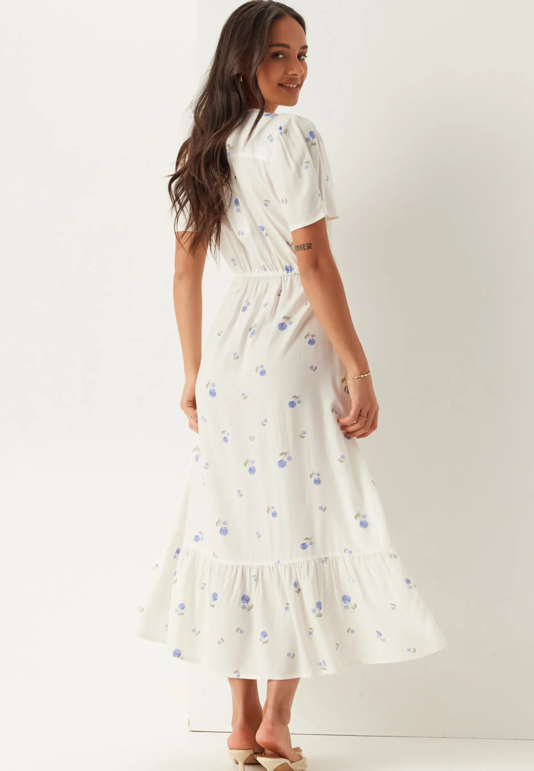 Flounce Viscose Wrap Dress