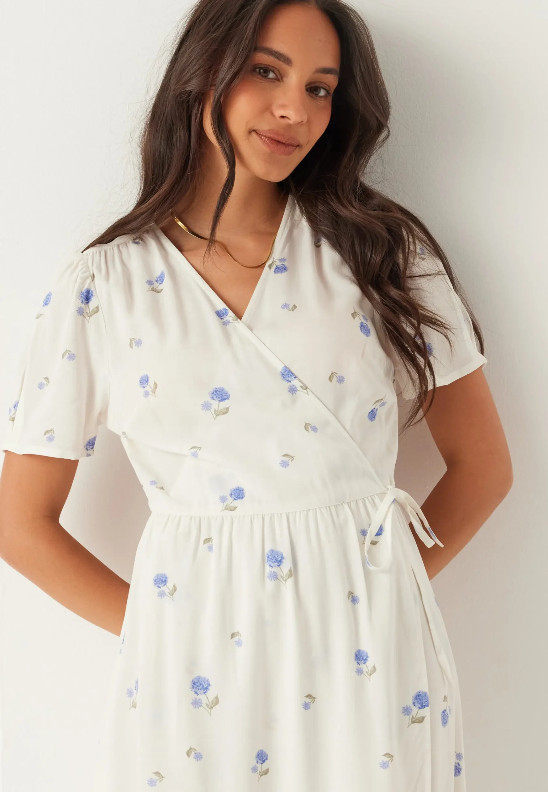 Flounce Viscose Wrap Dress